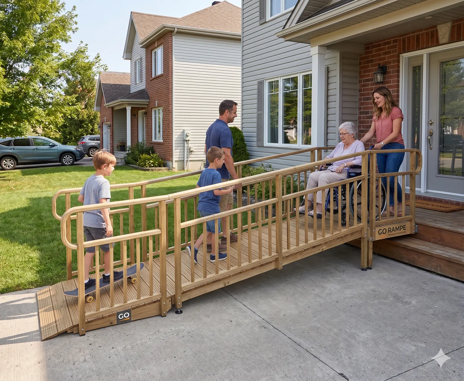 Rampe modulaire en bois traité